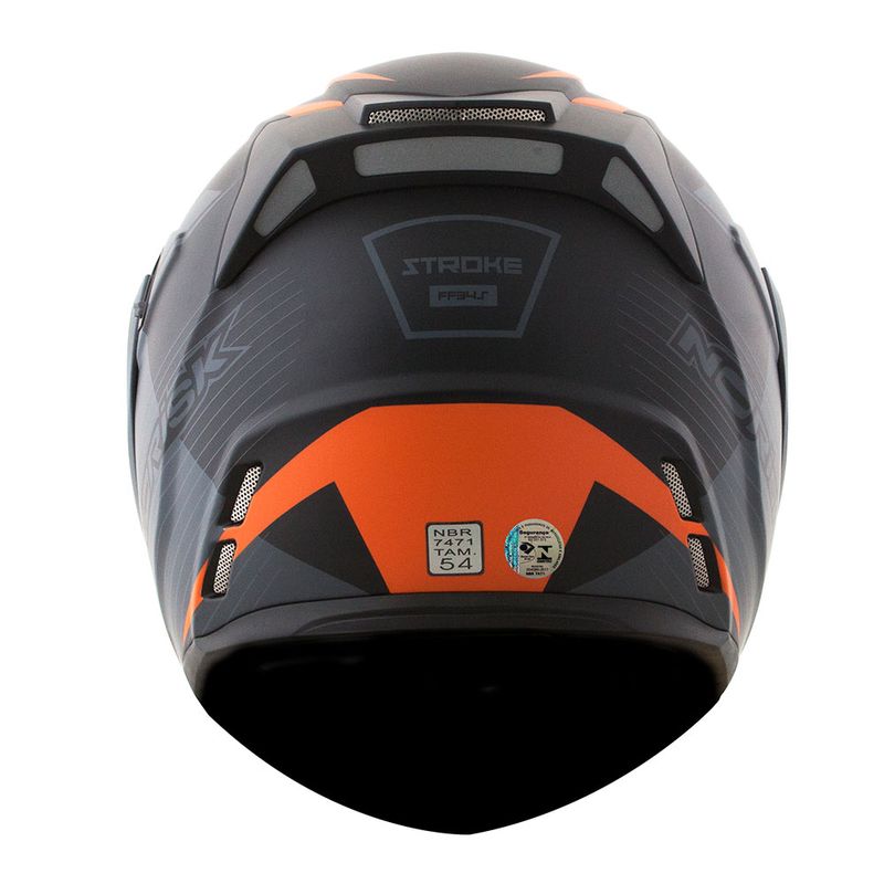 CAPACETE NORISK ROUTE FF345 STROKE PRETO FOSCO/LARANJA