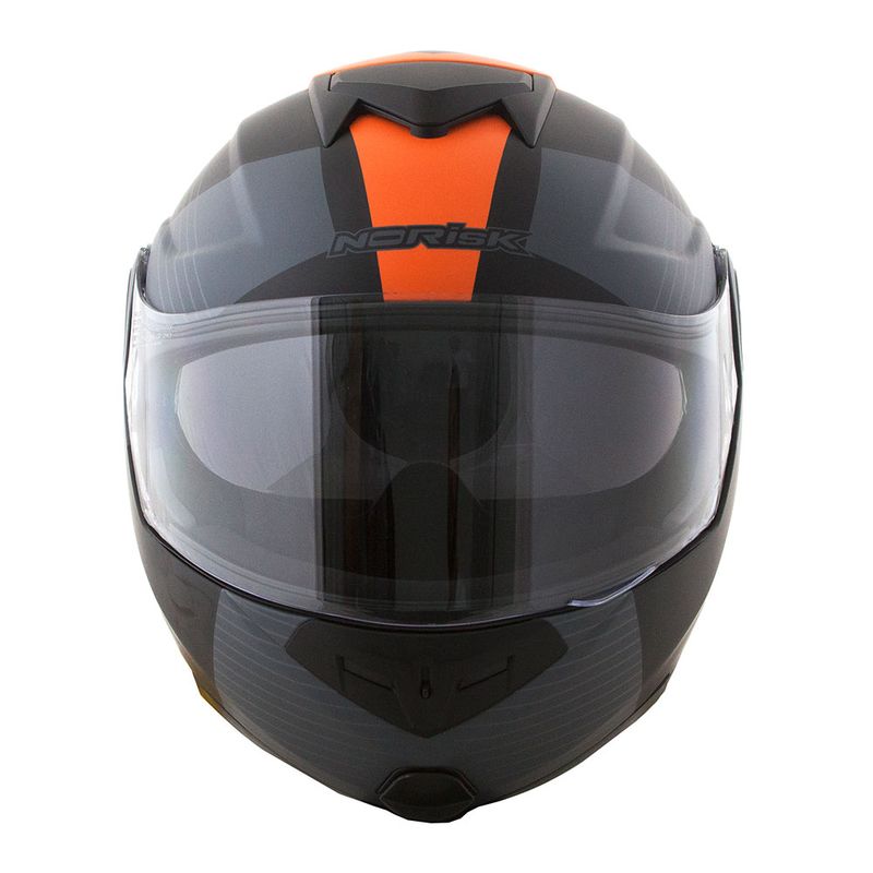 CAPACETE NORISK ROUTE FF345 STROKE PRETO FOSCO/LARANJA