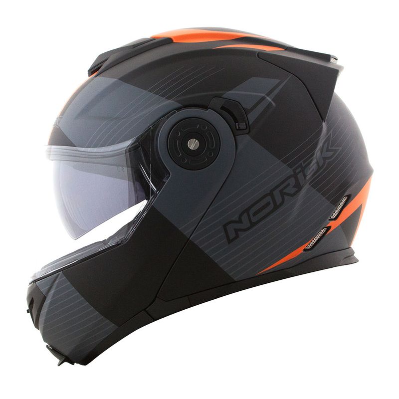 CAPACETE NORISK ROUTE FF345 STROKE PRETO FOSCO/LARANJA