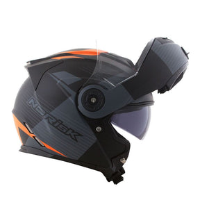 CAPACETE NORISK ROUTE FF345 STROKE PRETO FOSCO/LARANJA