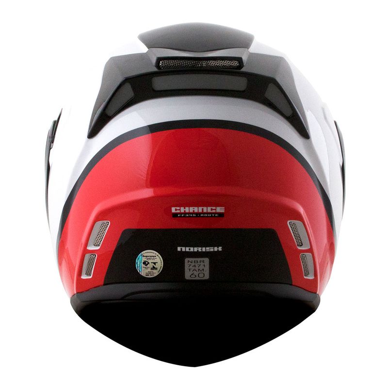 CAPACETE NORISK ROUTE FF345 CHANCE BRANCO/VERMELHO