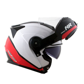 CAPACETE NORISK ROUTE FF345 CHANCE BRANCO/VERMELHO