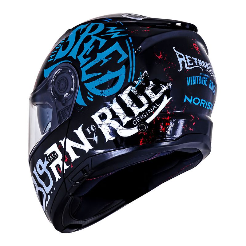 CAPACETE NORISK FORCE BORN TO RIDE AZUL